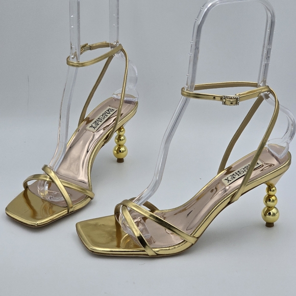 Badgley Mischka Callie Beaded Heel Sandals, Gold, Women's 7.5 - Picture 5 of 16